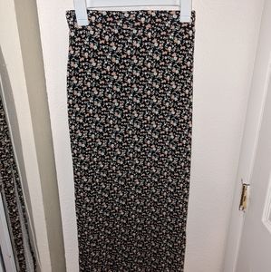 Black Flowered Maxi Skirt